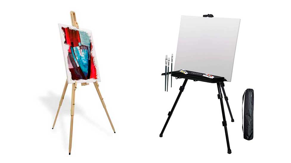 Exhibición de Tarjetas Fotográficas,Tamaño 40x22cm Arte Pintura Soporte para Artistas y Pintores 2 Caballetes Pintura Caballete Madera de Mesa Plegable Bocetos 